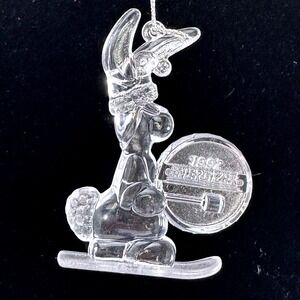 Energizer Bunny On Ski Christmas Ornament Acrylic Clear Vintage 1992 Advertising